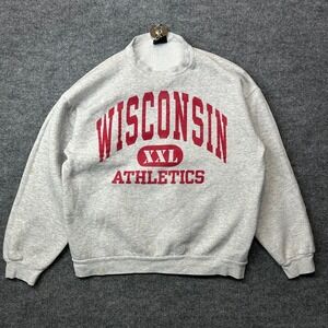 Vintage Wisconsin Athletics Champion TSI Sweatshirt Adult Gray Crewneck - Large